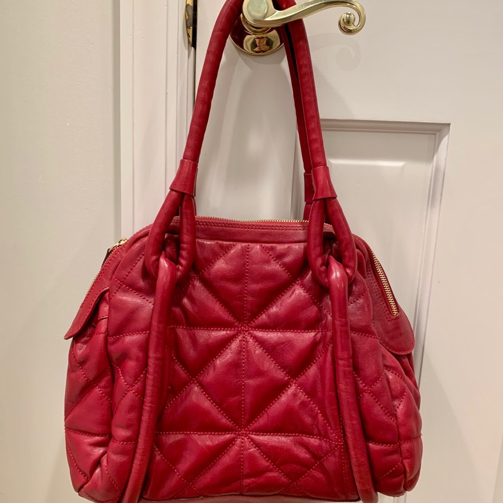 Red Quilted Furla leather Handbag